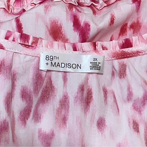 🌞NWT🌞 89TH + MADISON Ruffle Button Front Dress  Size 2X - Picture 6 of 7